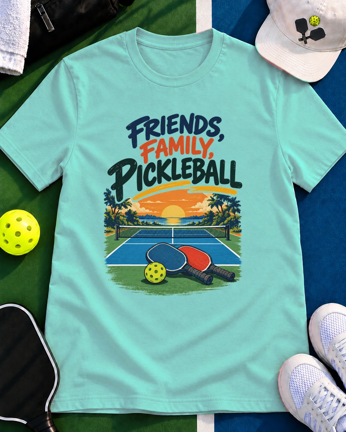 Friends, Family, Pickleball T-Shirt