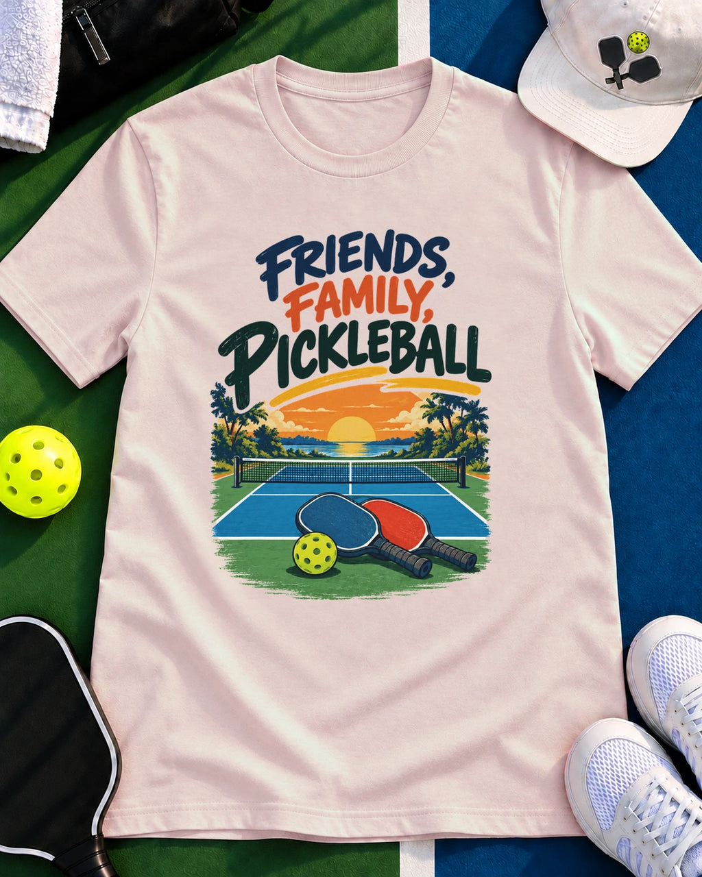 Friends, Family, Pickleball T-Shirt
